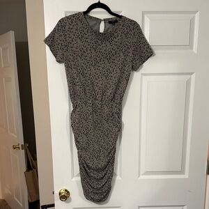 Leopard Print Gray Dress